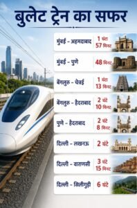 7 नए बुलेट ट्रेन कॉरिडोर को मंजूरी, बुलेट ट्रेन से दिल्ली से 2 घंटे में लखनऊ, 3 घंटे में वाराणसी और 6 घंटे में सिलीगुड़ी का सफर